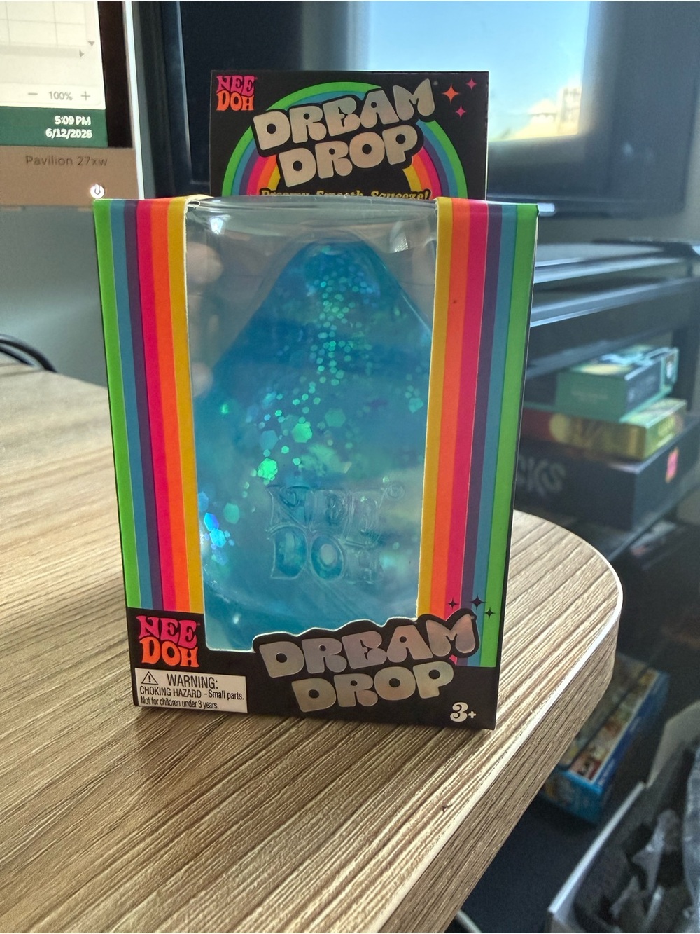 NeeDoh Dream Drop Blue Glitter Scented Squish Toy